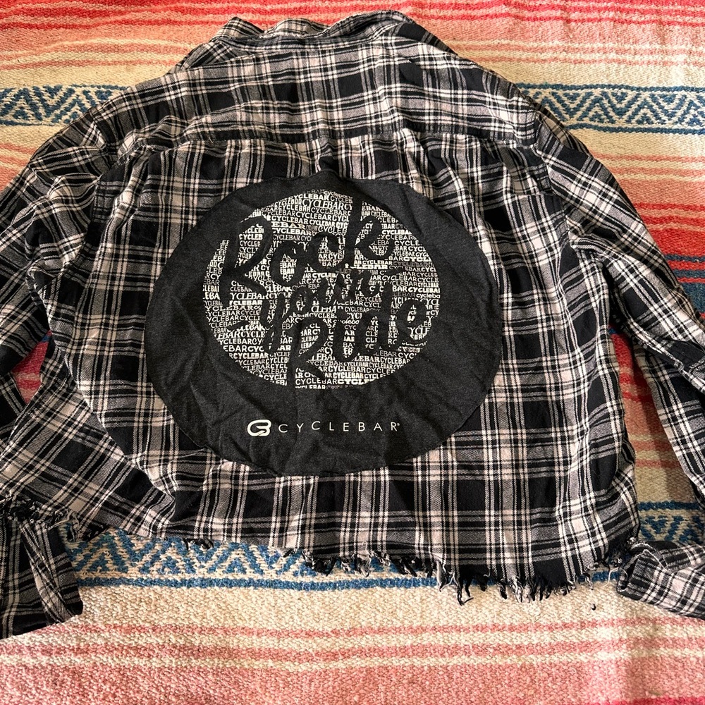 One of a kind flannel Cyclebar Shirt